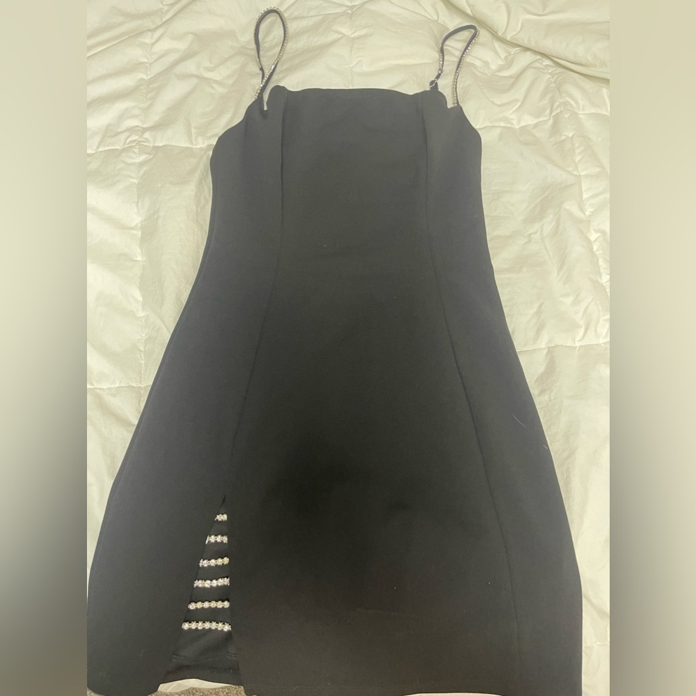 Lucy in the sky black mini dress